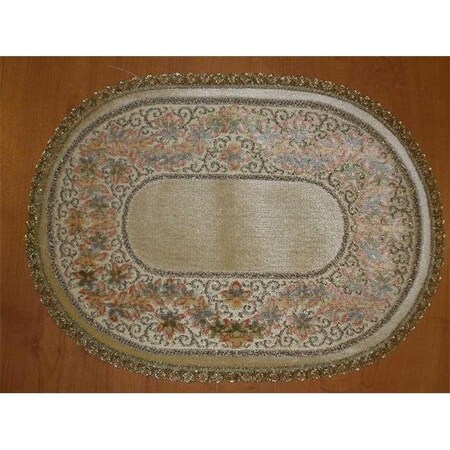 TAPESTRY TRADING Tapestry Trading R1422 14 x 20 in. Begium Doily Ruben Runner; Gold R1422